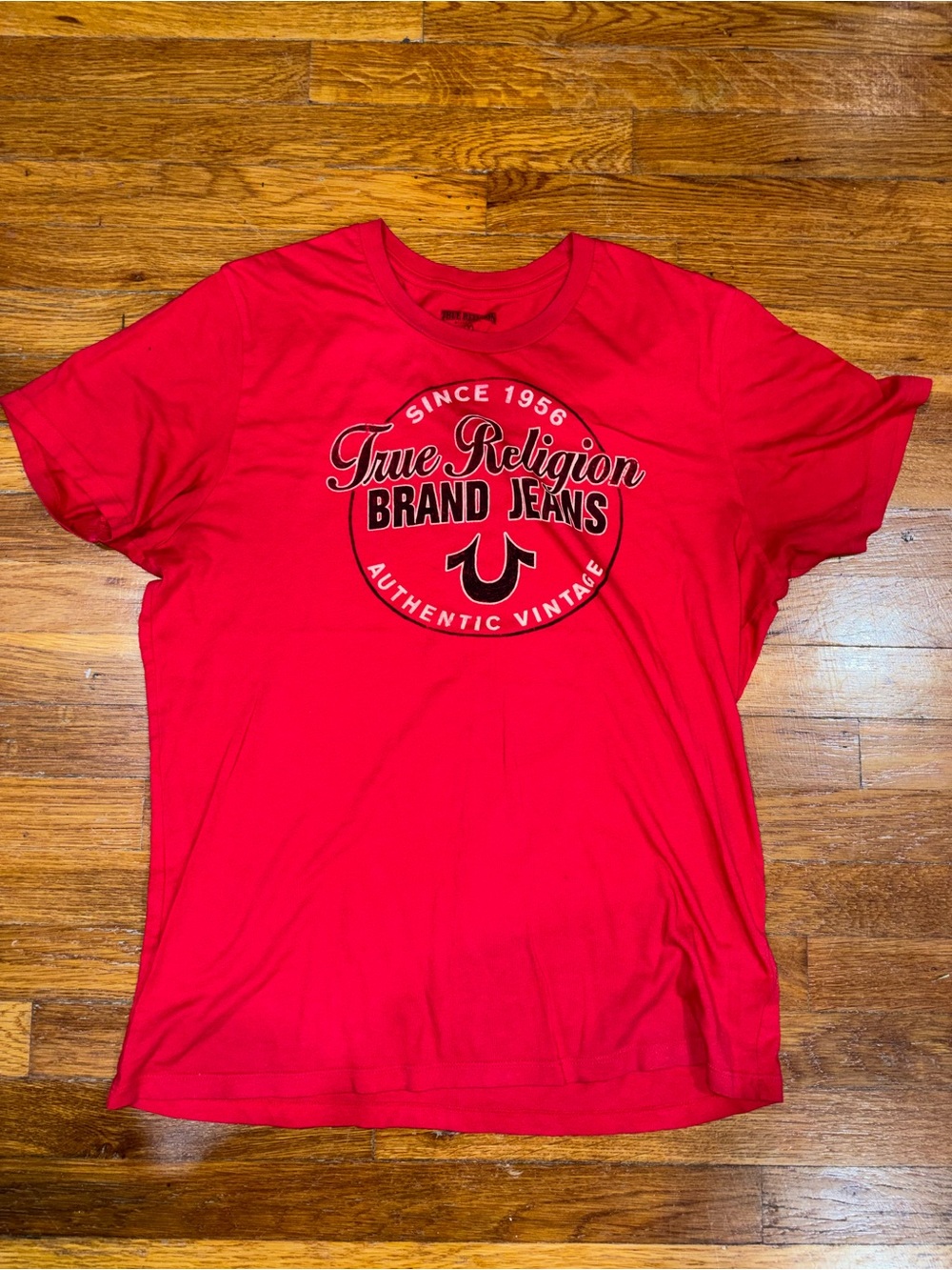 True Religion Red Short Sleeve Logo Tee